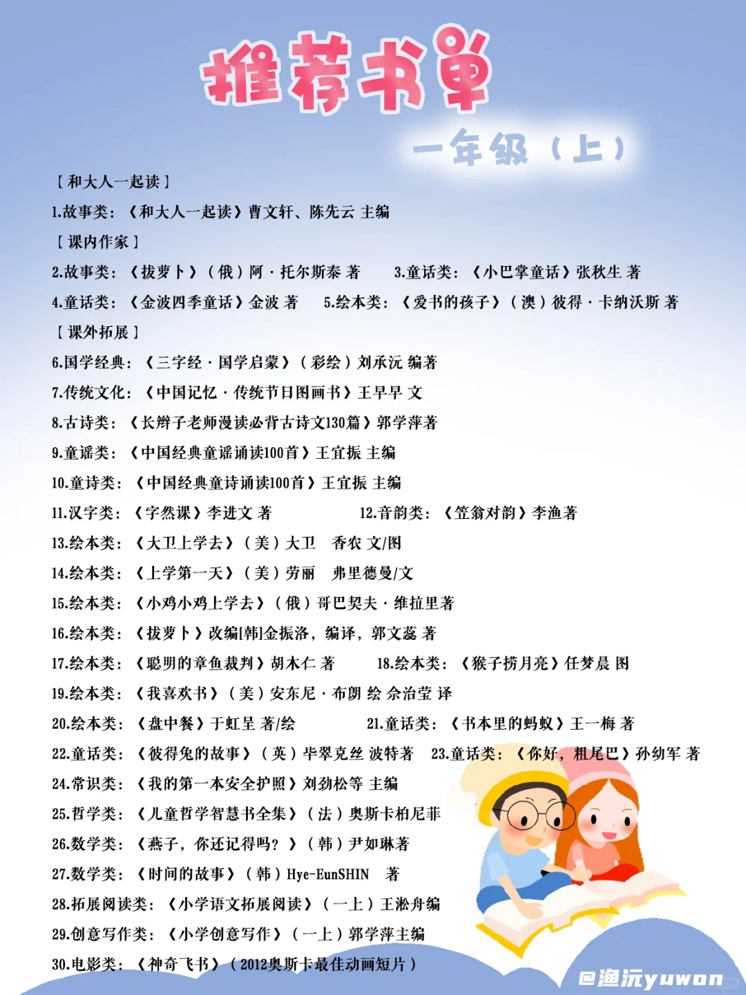 一年级上册——📚课外阅读推荐书单