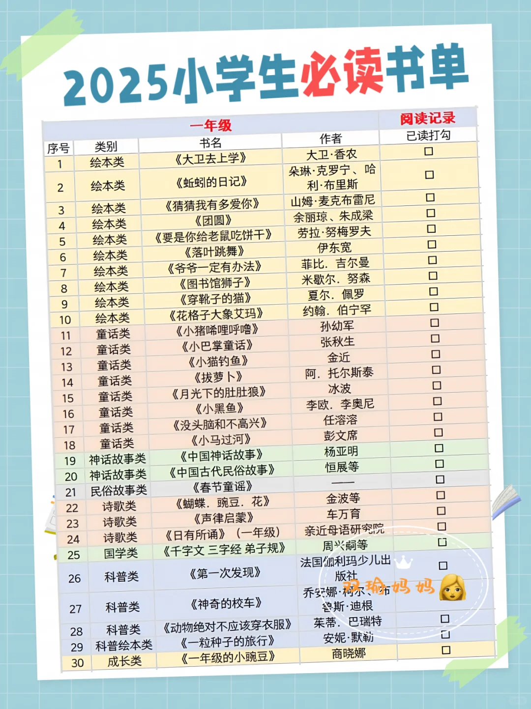 2025清华附小推荐书单🔥｜家长收藏必备
