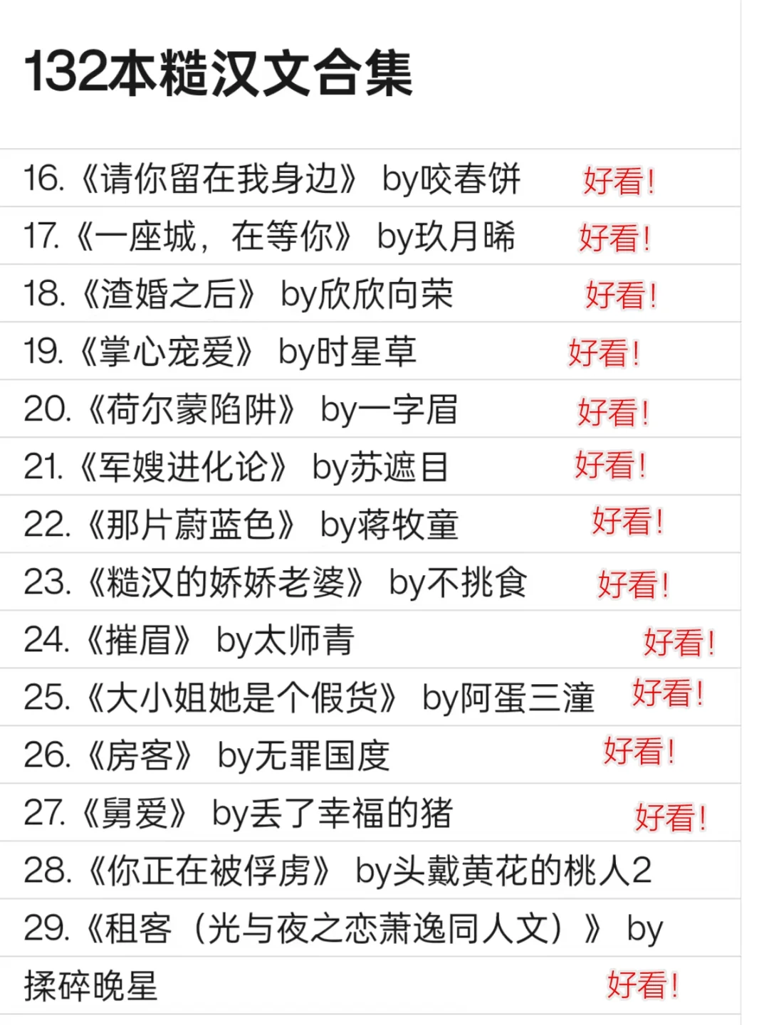 132 本高质量糙汉文合集。