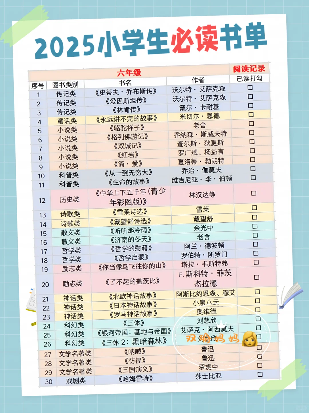 2025清华附小推荐书单🔥｜家长收藏必备