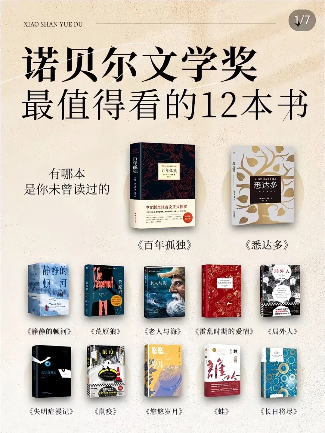 诺奖推荐 值得阅读一生的经典书籍！