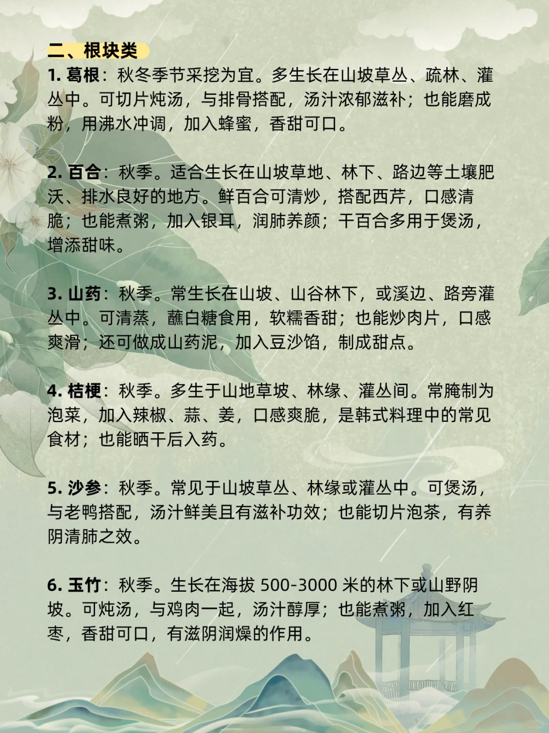 古言、年代文必码！50 种野菜大集合
