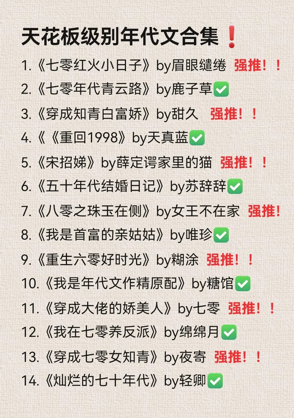 🔥强推29本！高质量天花板级别年代文合集