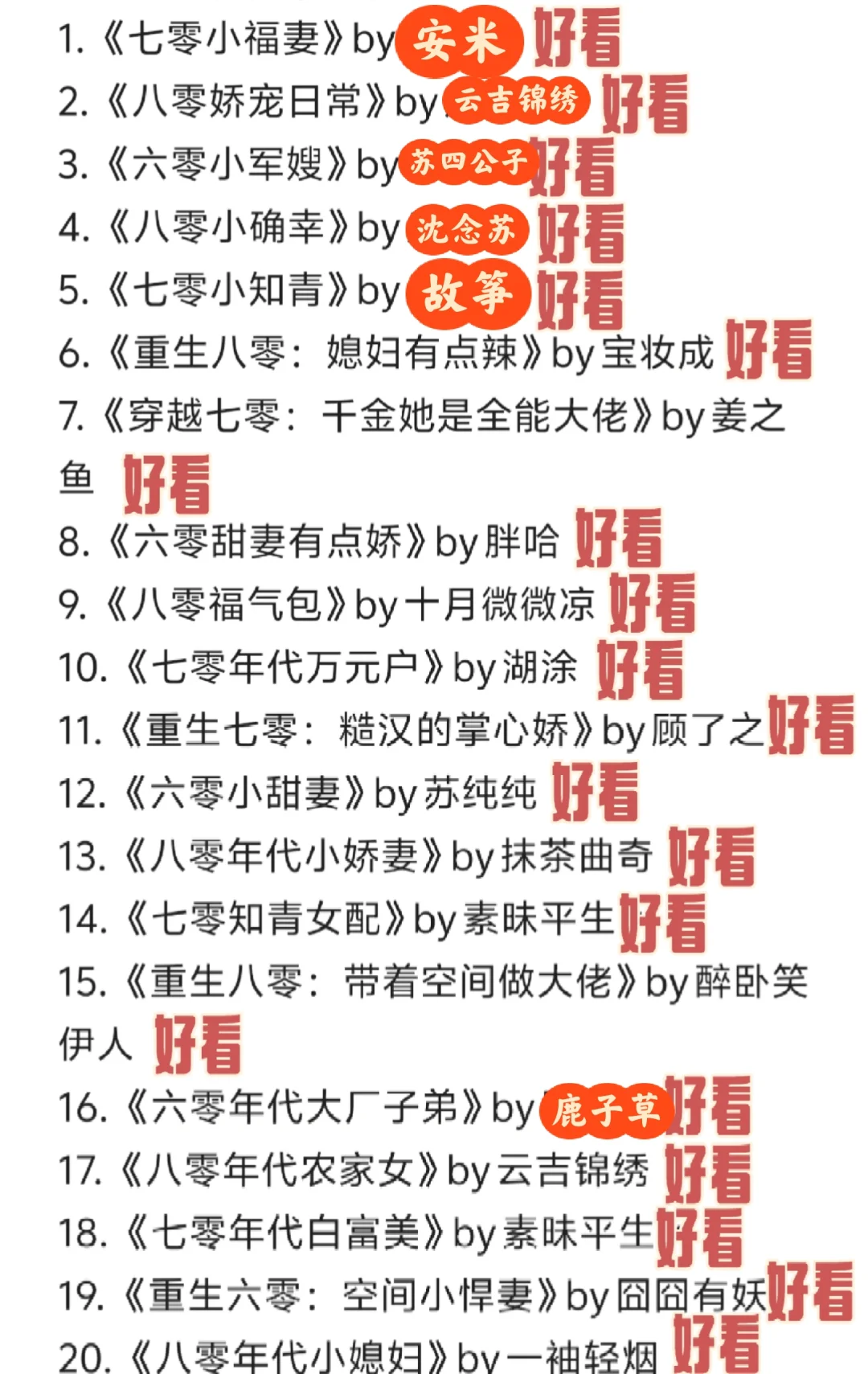 墙裂推荐❗❗巨好看年代文合集①