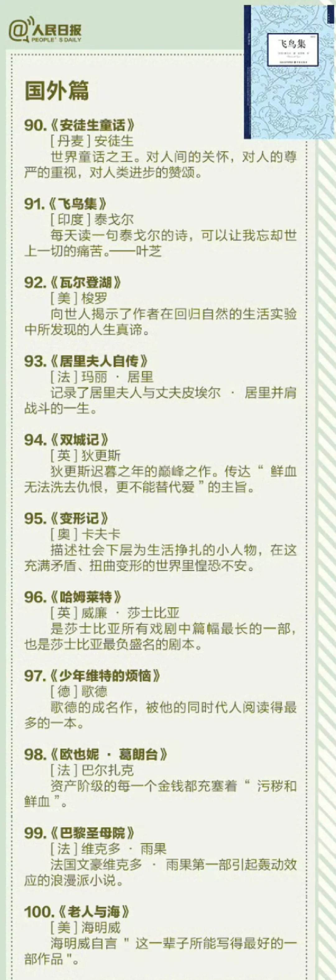 📖名著推荐 | 100部经典名著赶紧收藏～