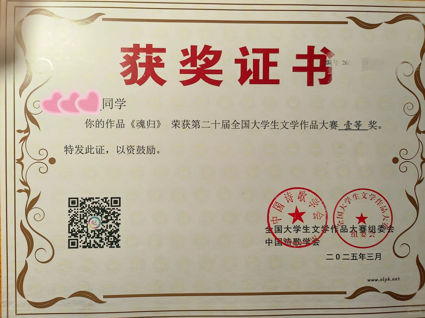 全国大学生文学作品大赛一等奖 经验分享