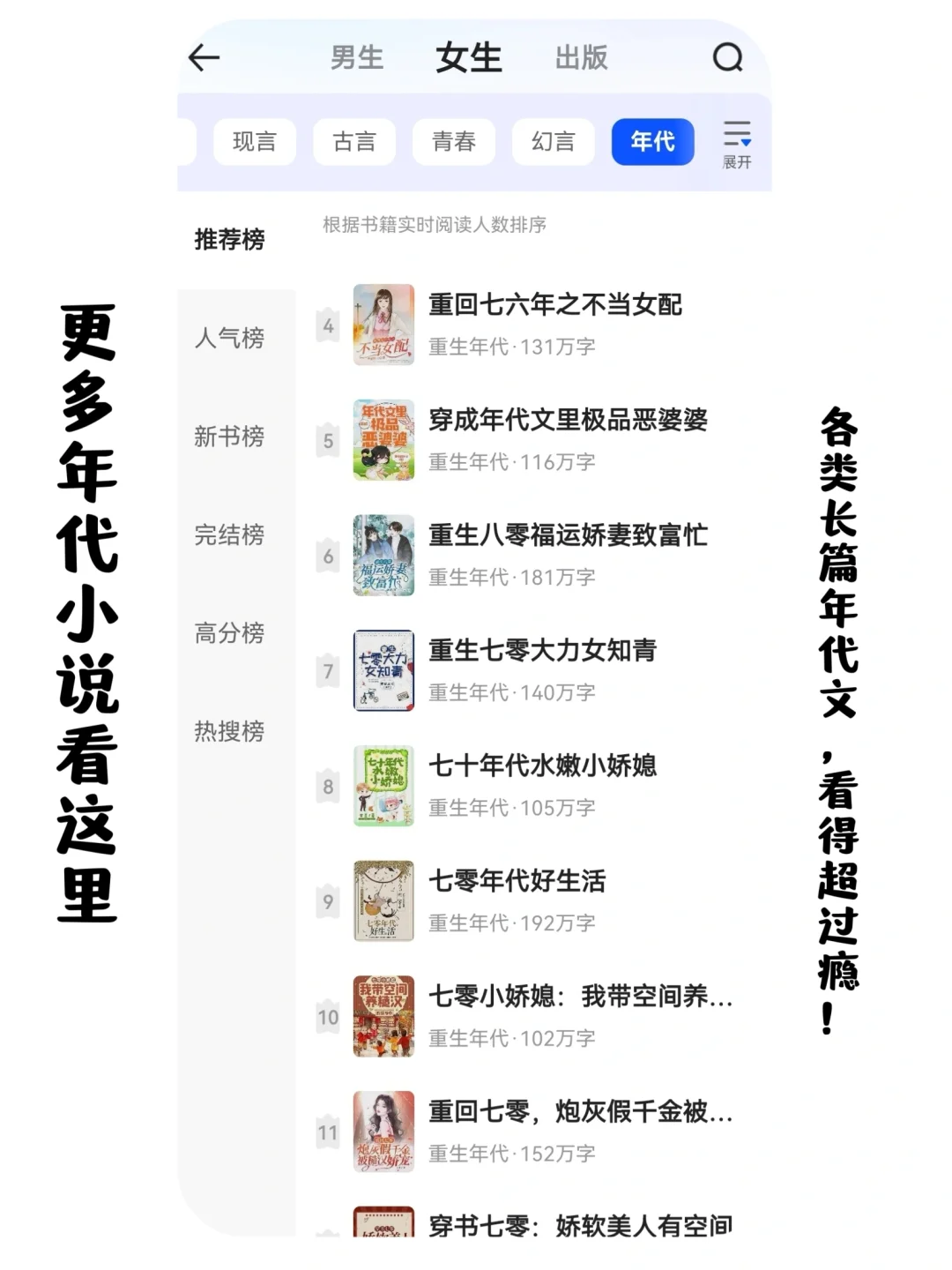 超精彩的长篇年代小说，看这里！