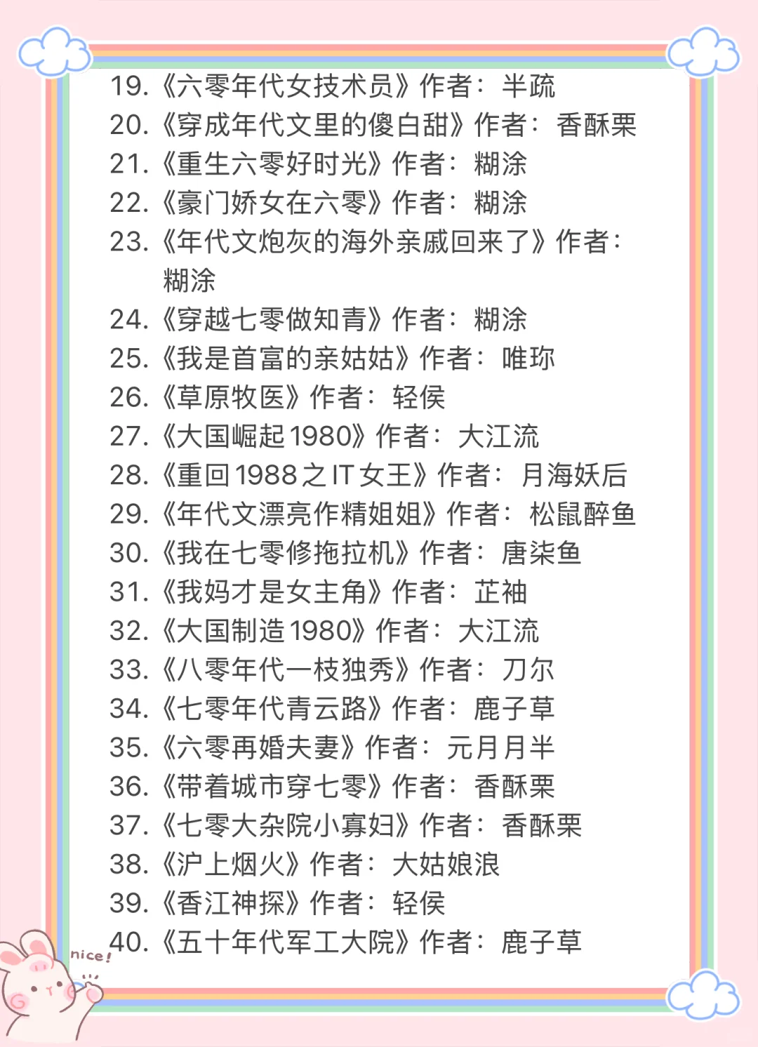 书荒必看🥳40本值得N刷的年代文‼️