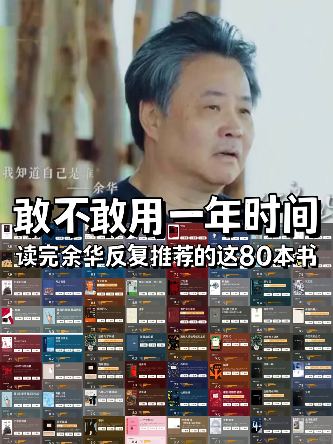 敢不敢用一年时间读完余华反复推荐的80本书