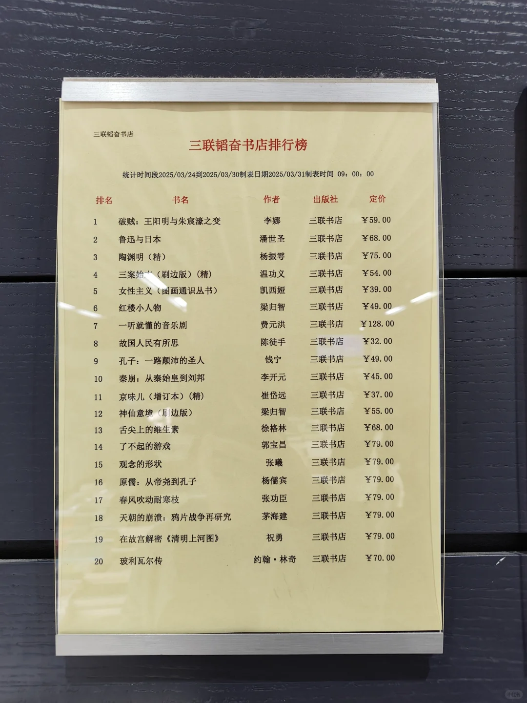 通勤1小时读什么？三联书店榜单值得参考