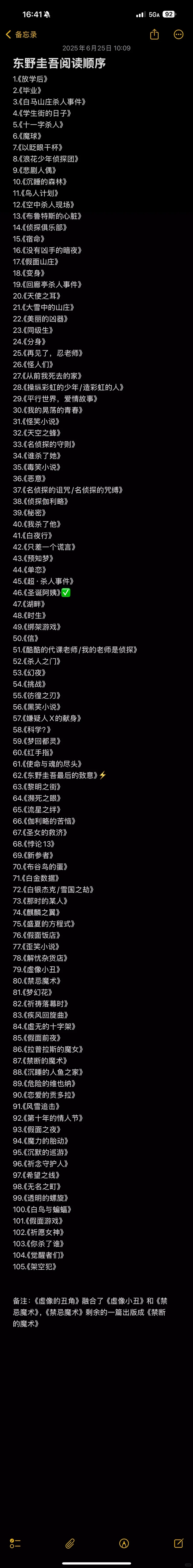 东野圭吾个人书单（按照时间顺序）