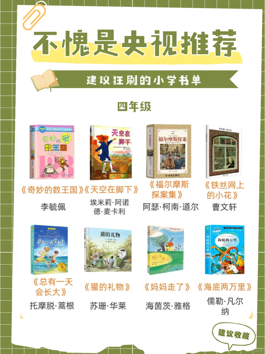 央视推荐书单📚小学生必读好书❗️❗️