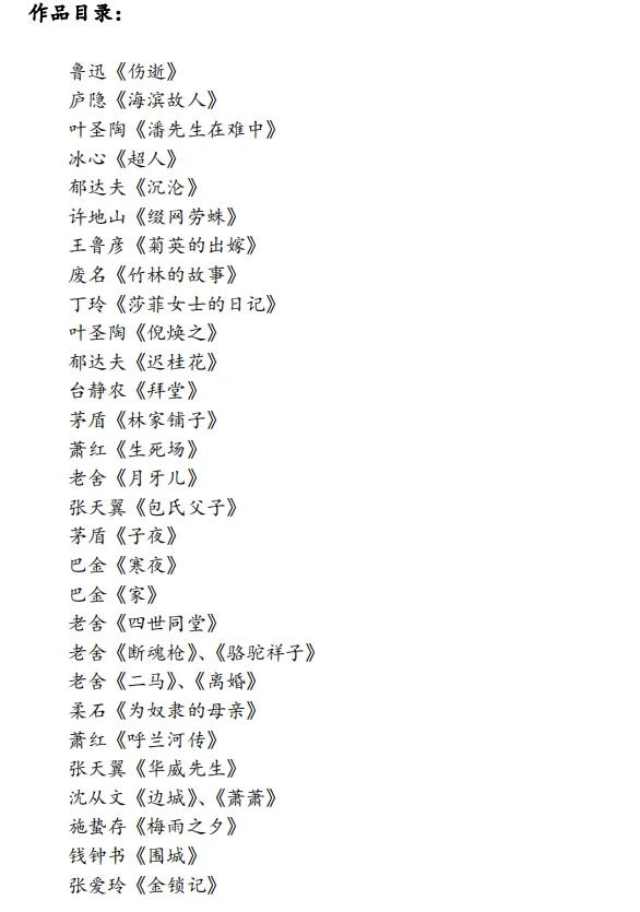 现当代文学经典作品汇总，主题人物艺术特色