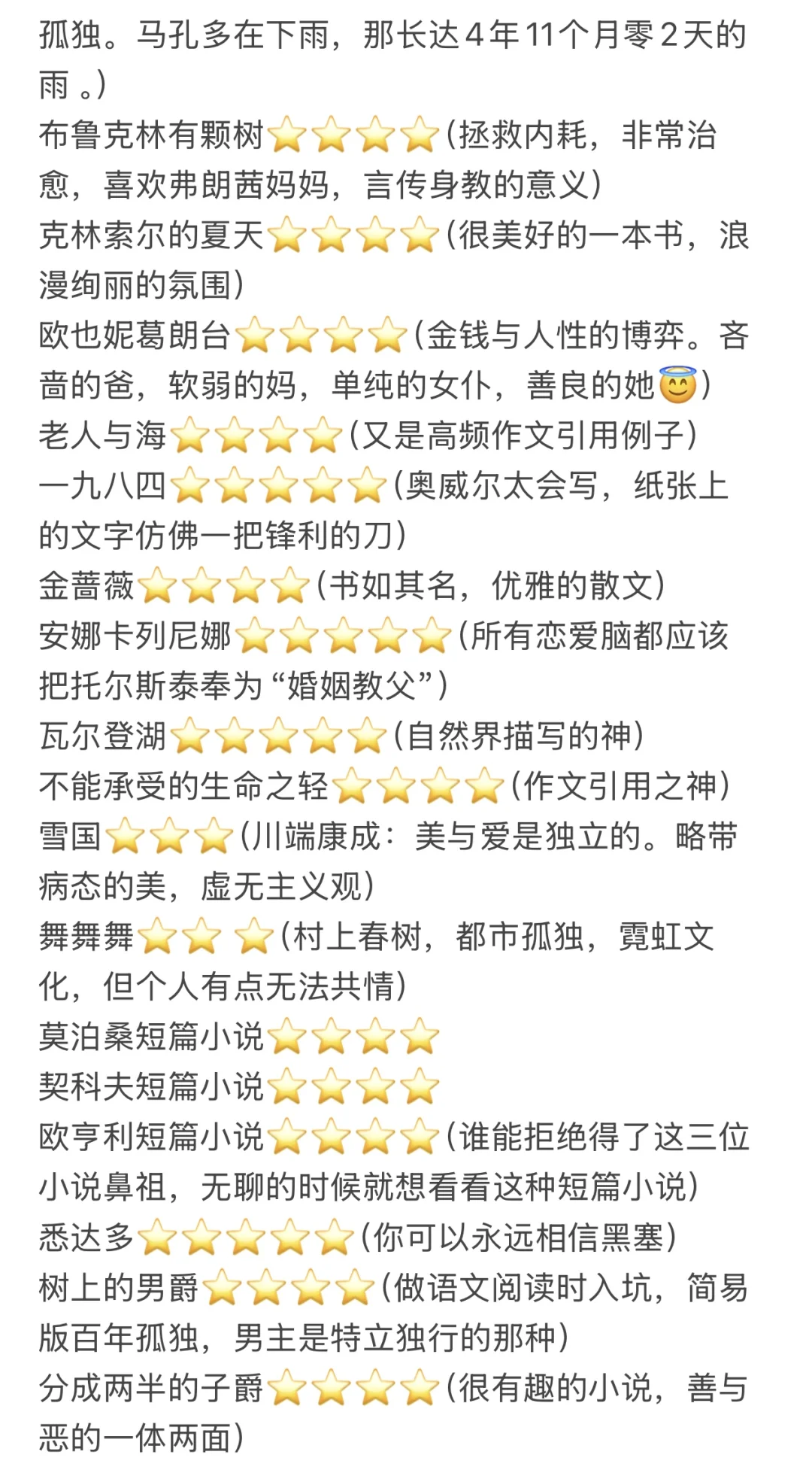 书单分享外国文学篇