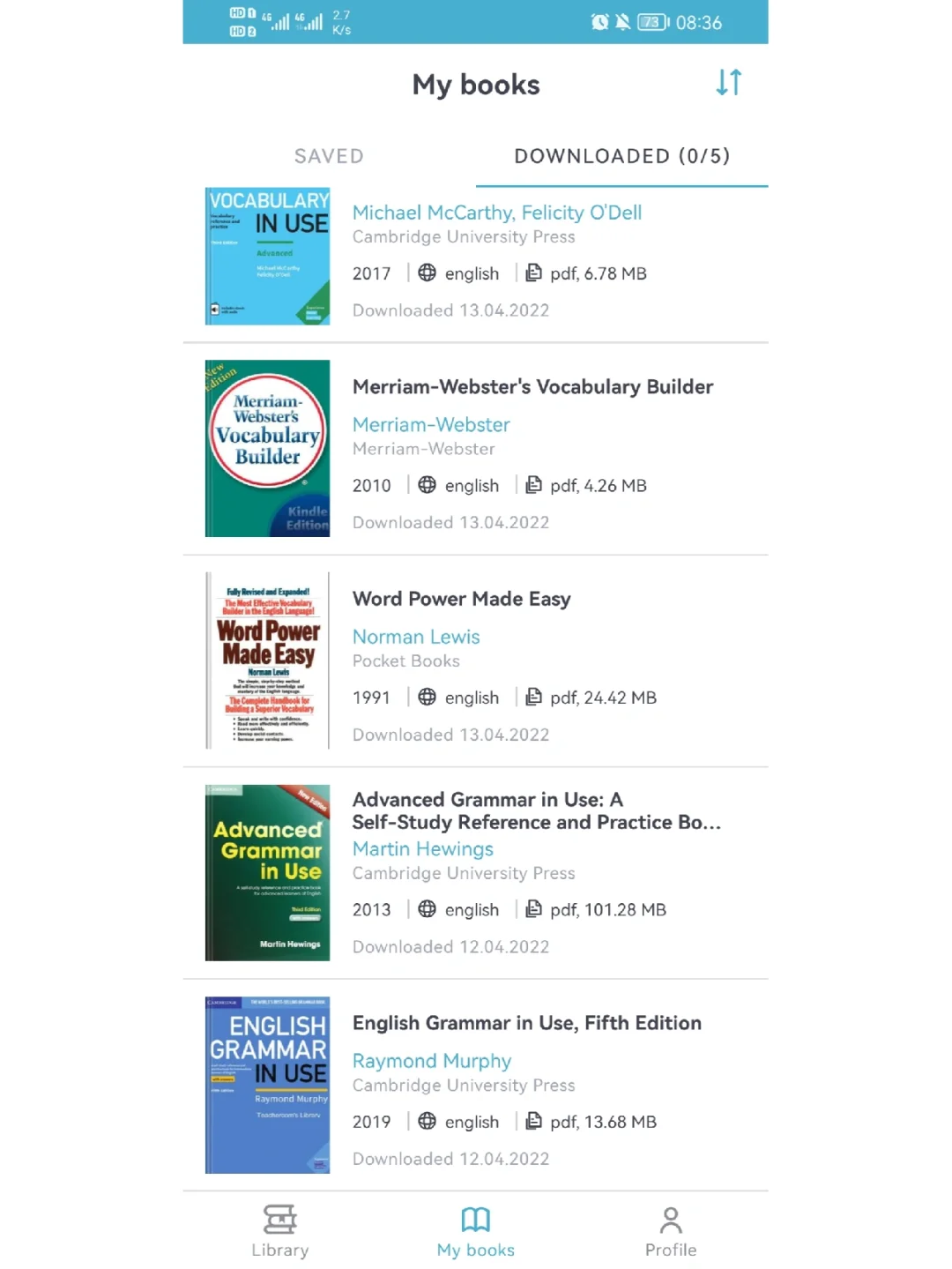 z-library！免费下载剑桥英语书