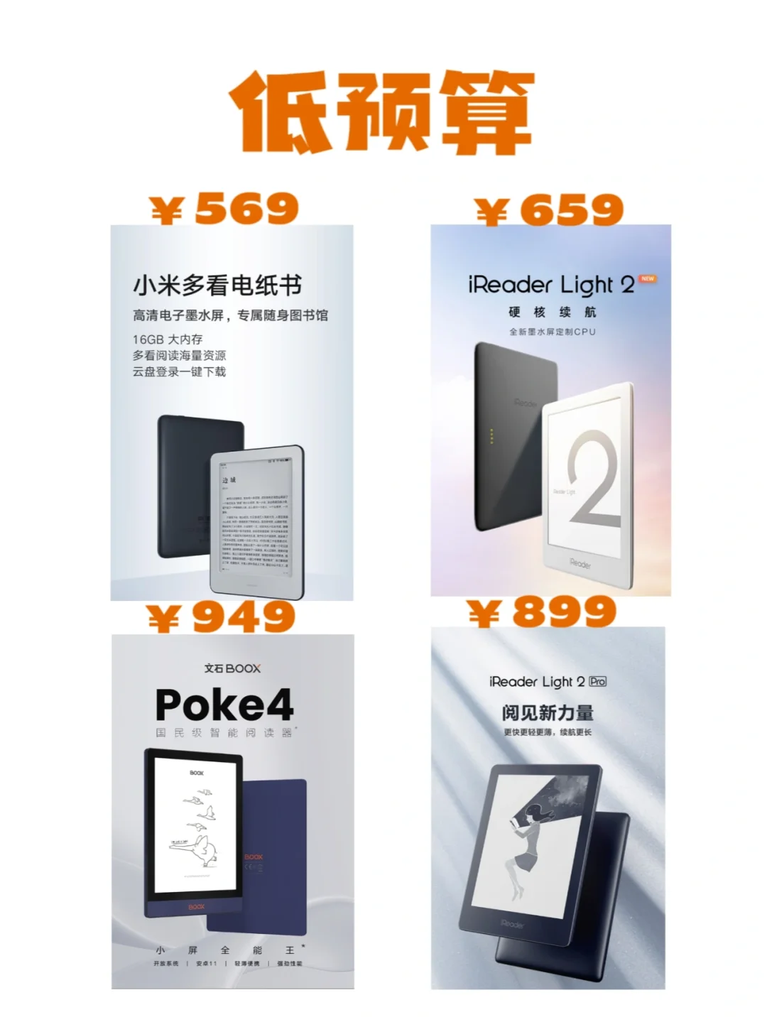 别只知道kindle了，30秒挑选适合你的阅读器