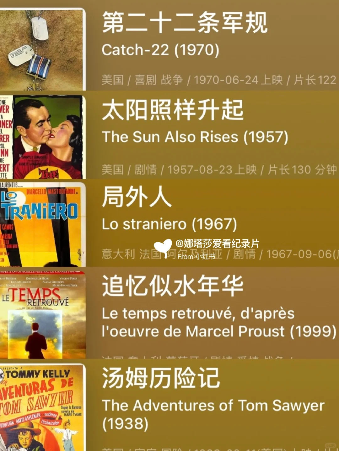125部世界文学名著改编电影🎬‼️（上）