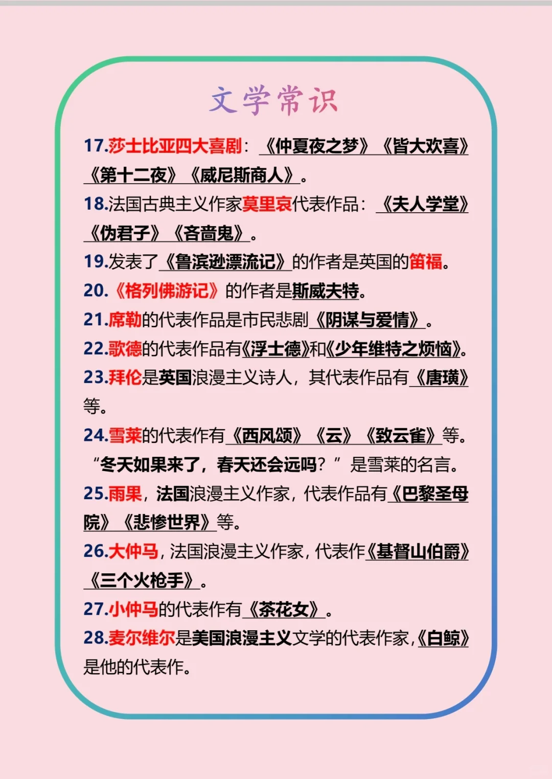 公共基础知识-常识-文学-2