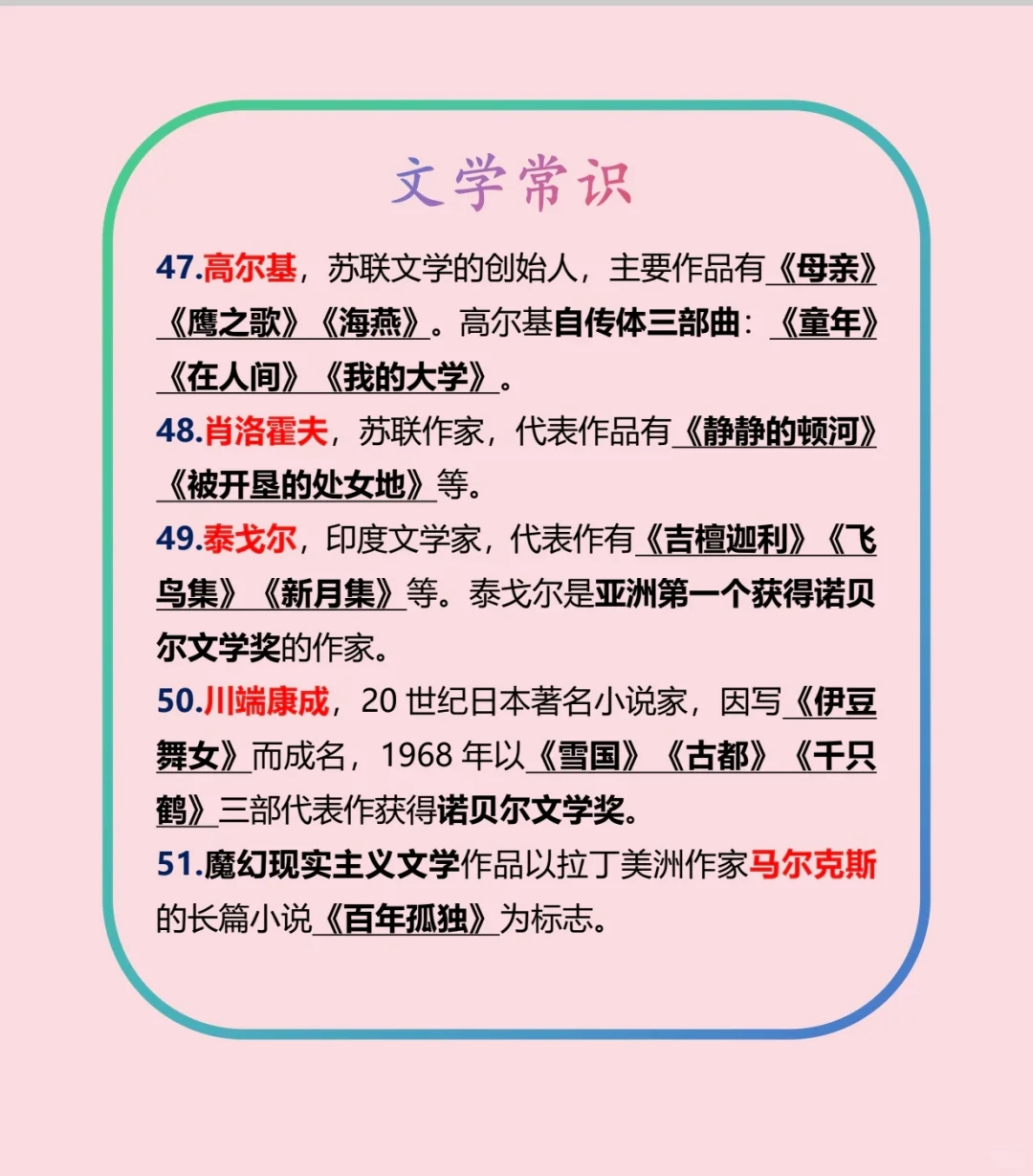 公共基础知识-常识-文学-2