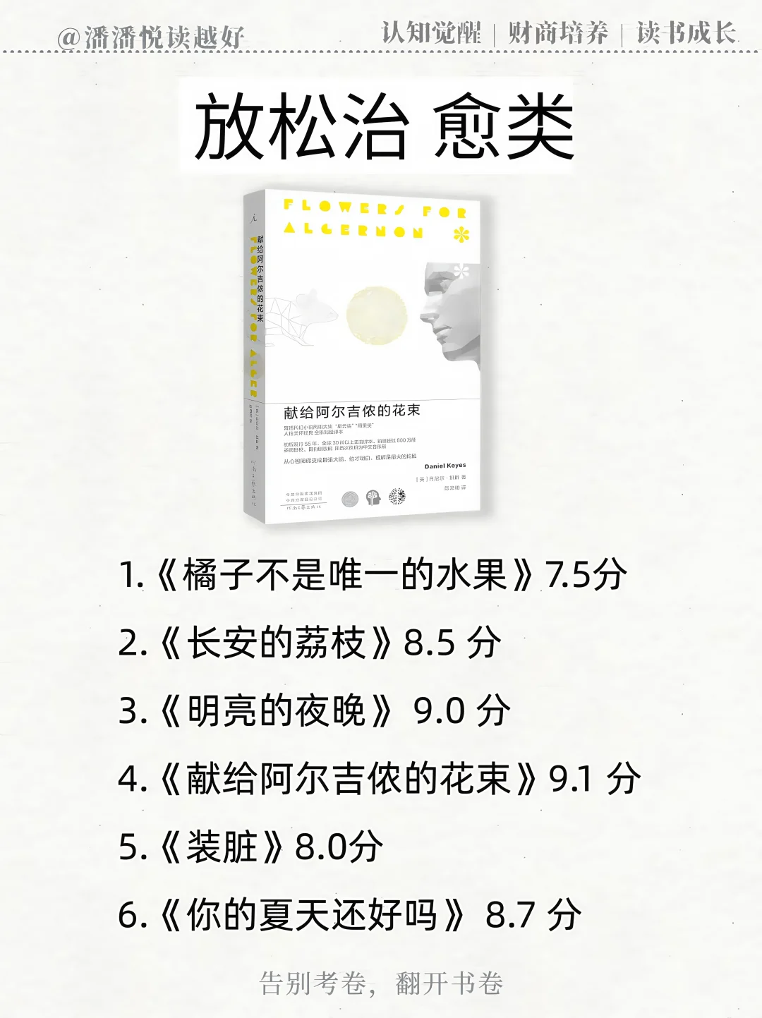 给高考完的同学做的书单(超好看超全面)