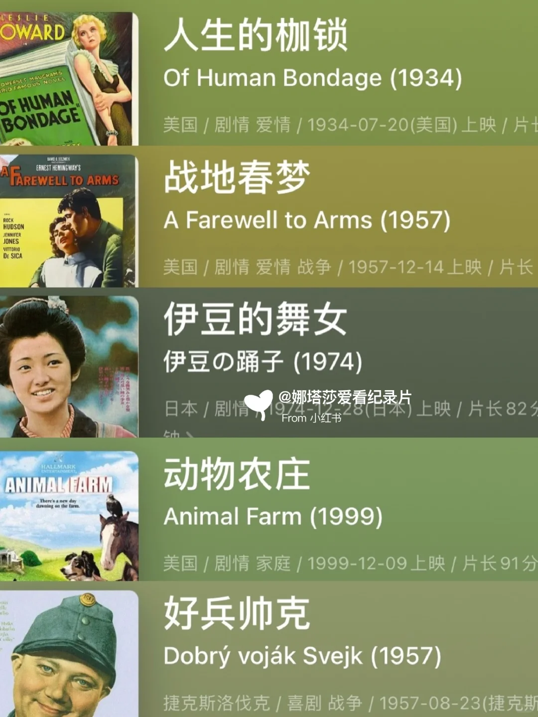 125部世界文学名著改编电影🎬‼️（上）