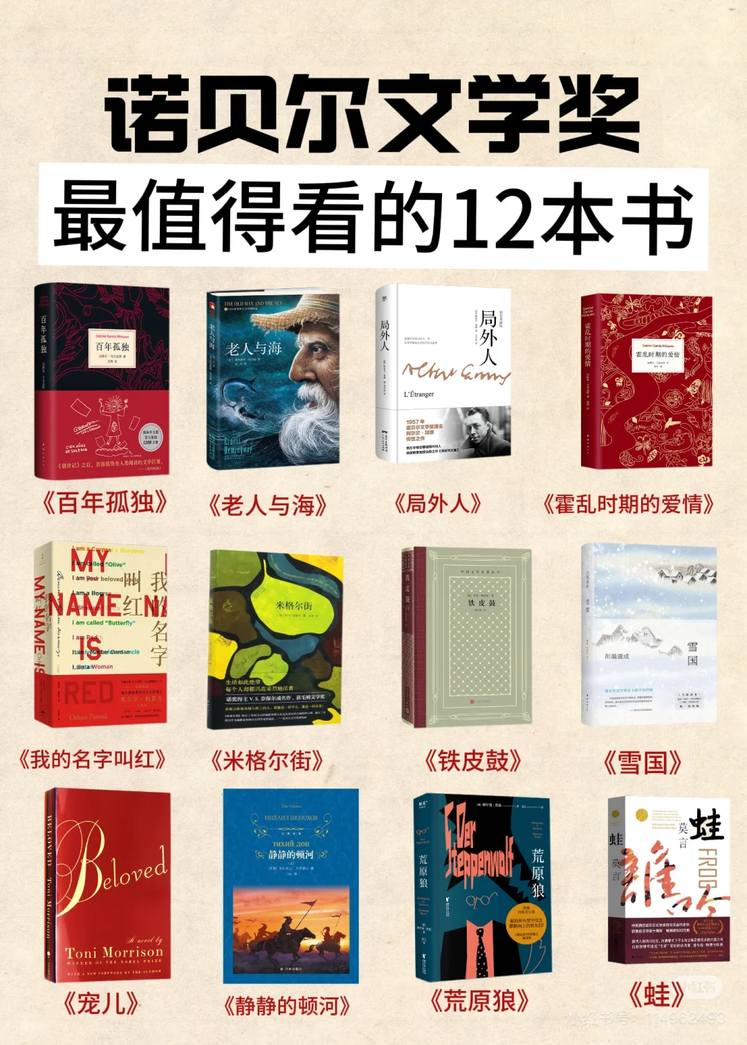 书单|诺贝尔文学奖，这12本书必读！