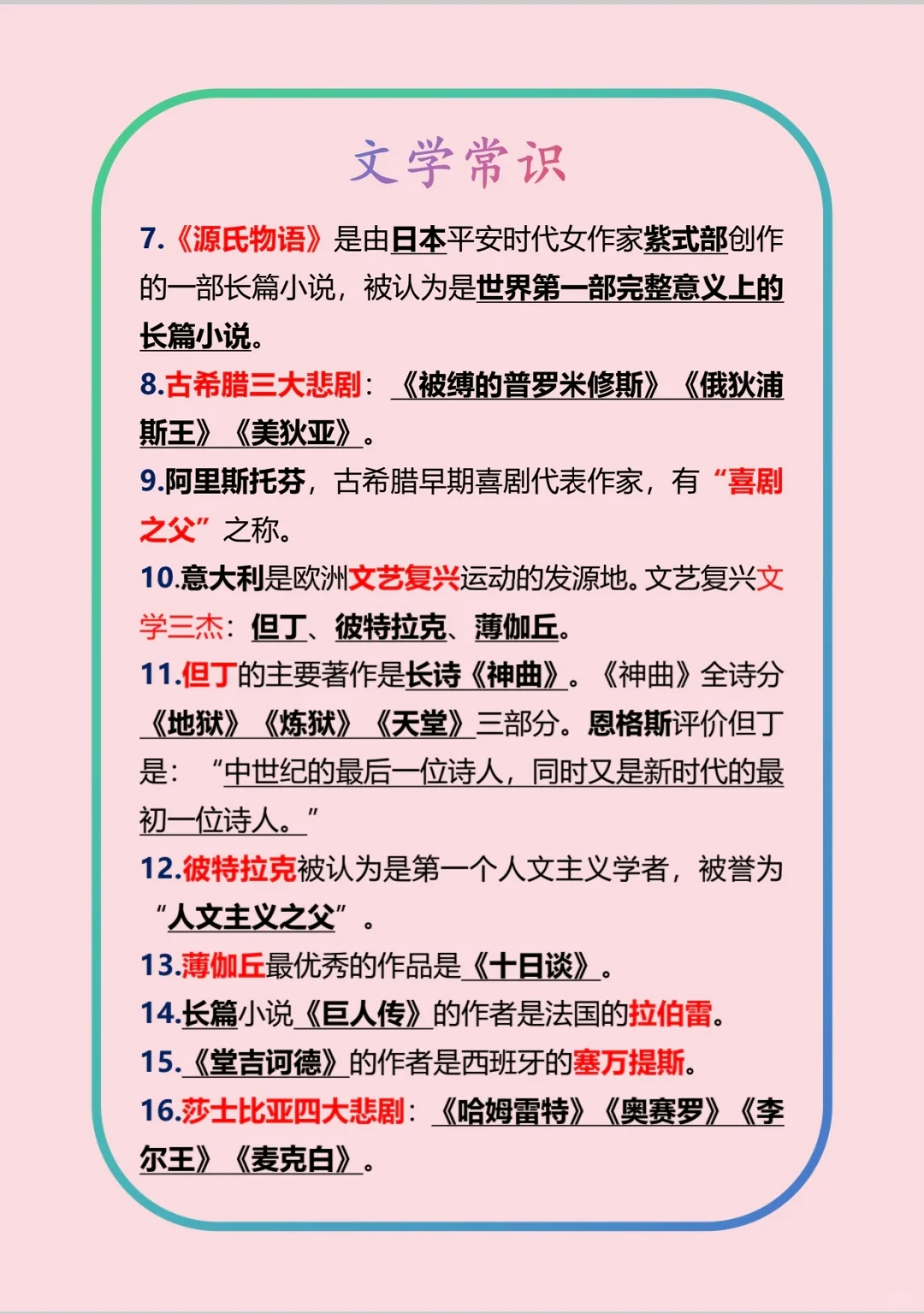 公共基础知识-常识-文学-2