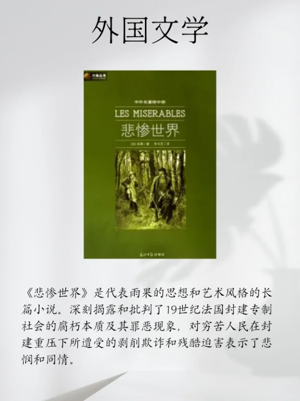 读完这20本名著，高中语文不用愁