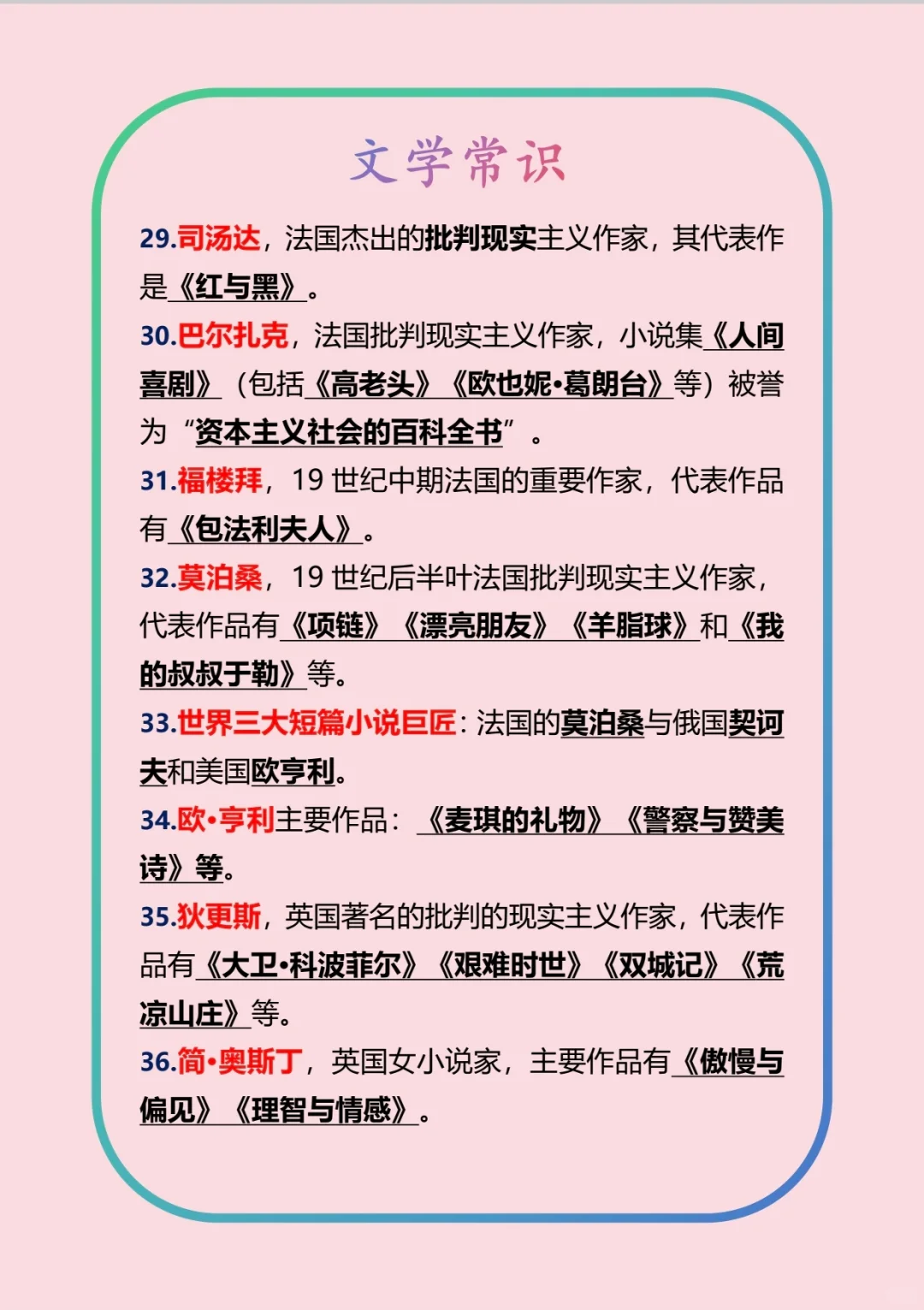 公共基础知识-常识-文学-2