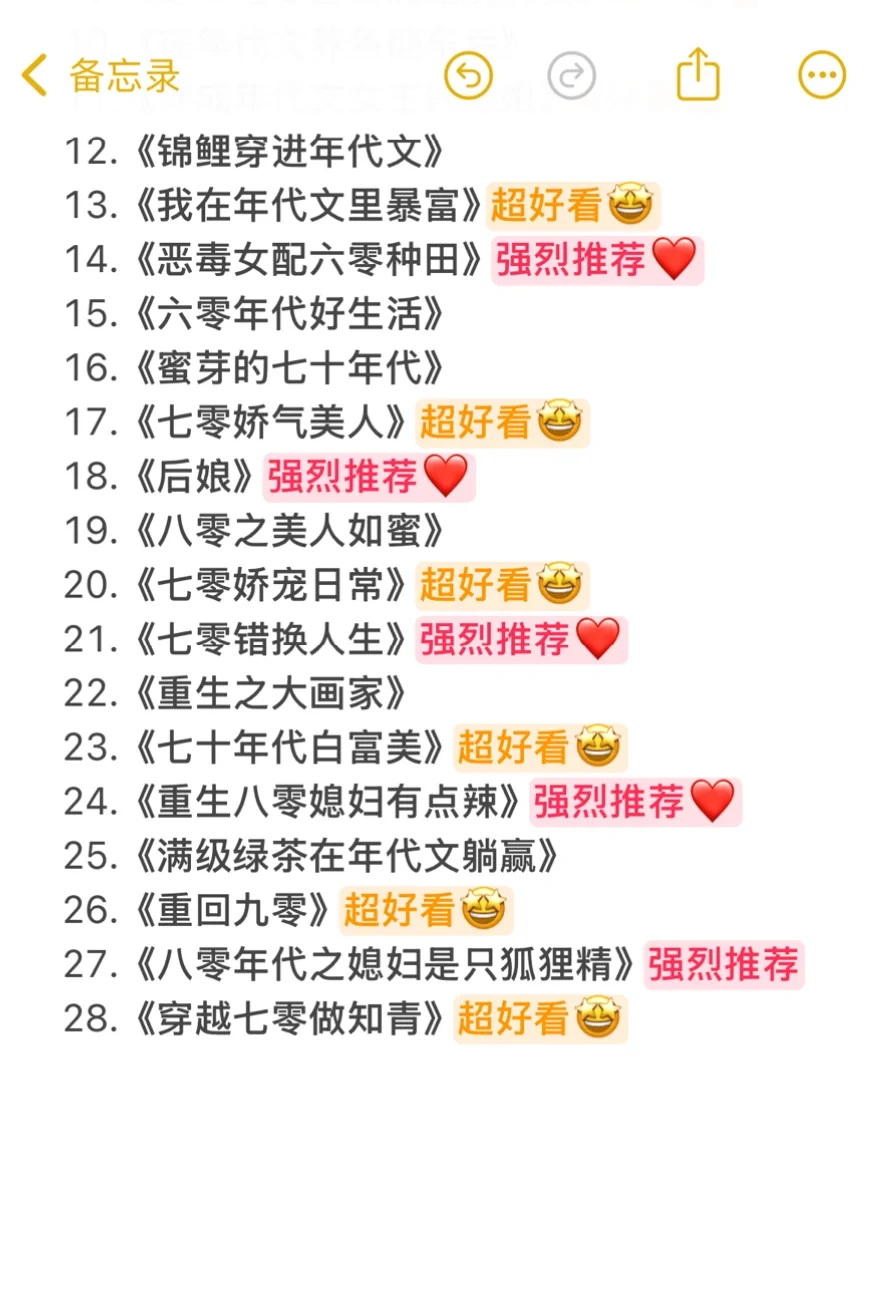 28本高质量年代文，熬夜狂追！