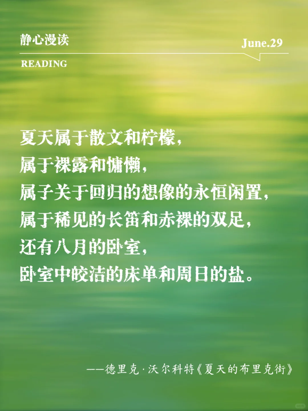 文学中的“夏日浪漫”，透着清凉的薄荷味！