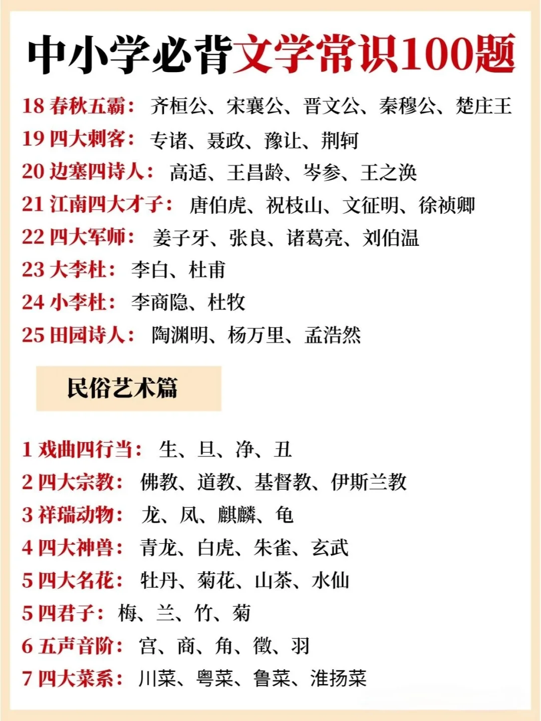 文学常识积累，每天记一记