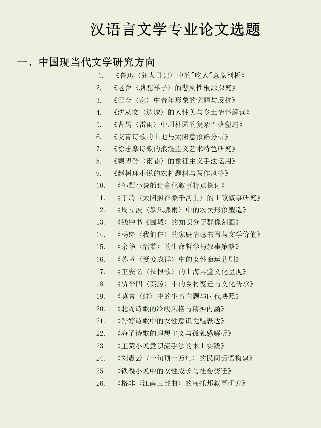 汉语言文学专业好写的选题分享来啦！