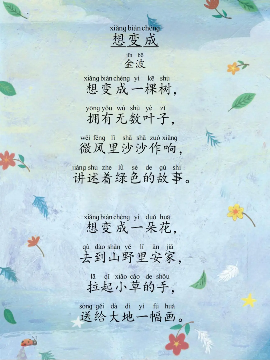 童诗晨读第5️⃣5️⃣天🌸主题：想象力 注音版