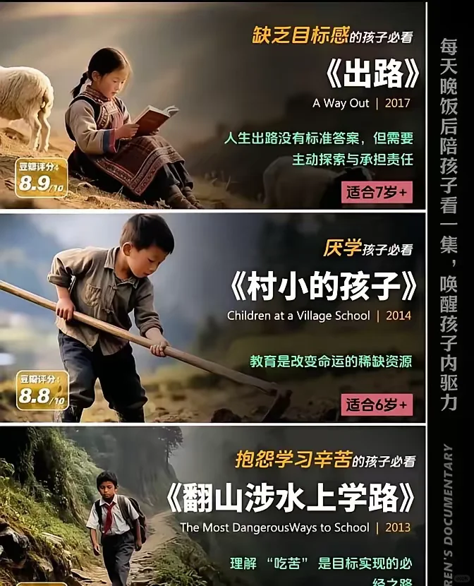 教育纪录片，孩子一生受益！
