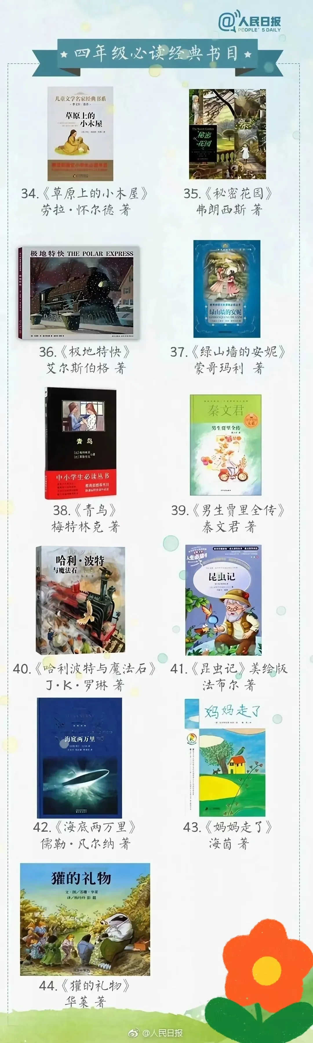 小学生暑假阅读推荐书目清单