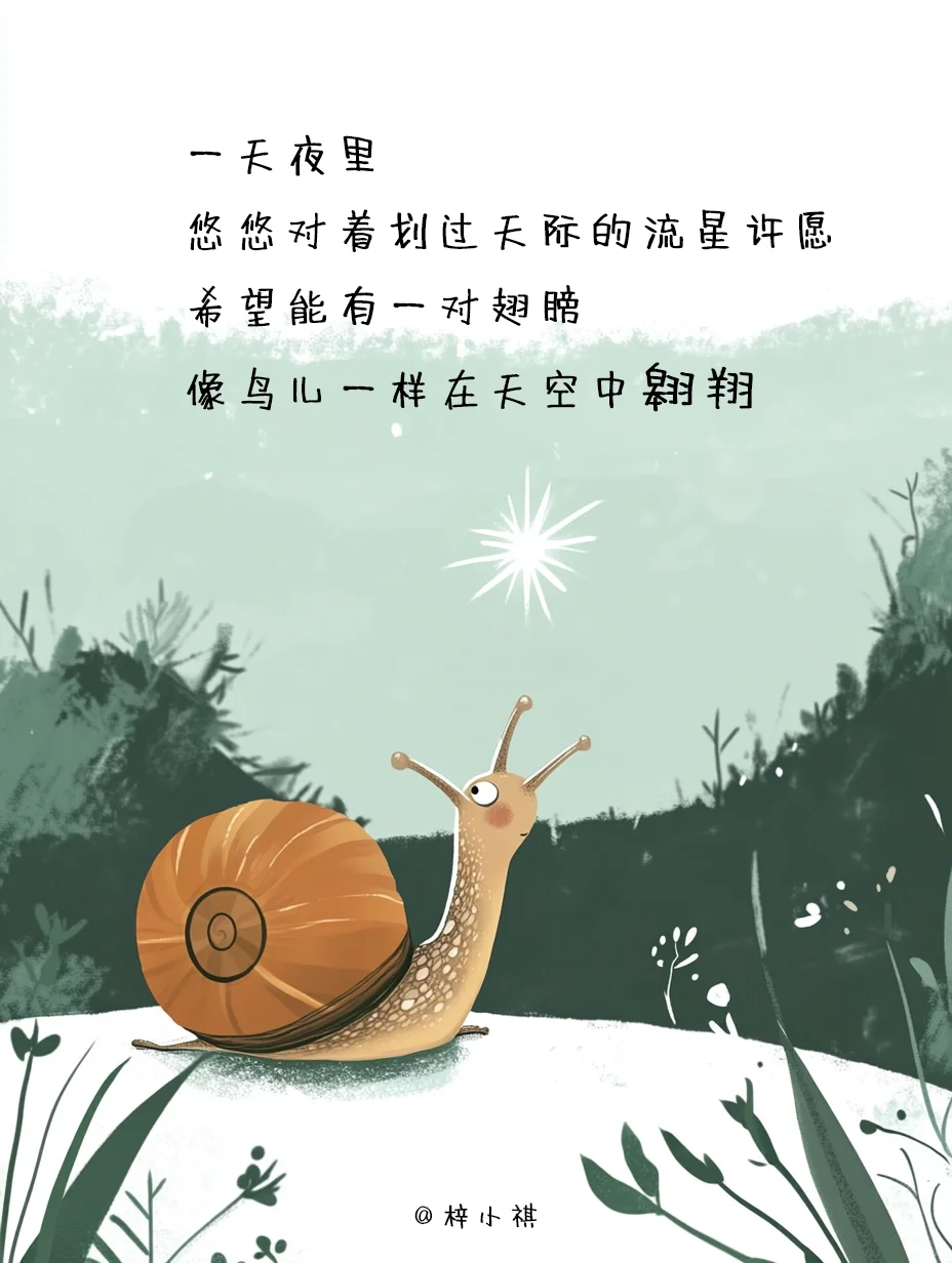 绘本故事《假如蜗牛有翅膀》