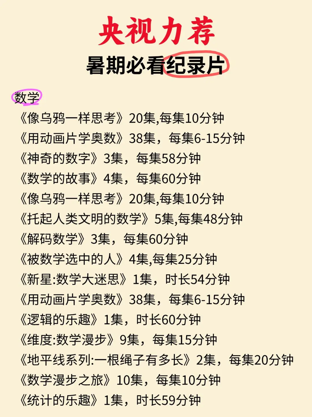 央视爸爸强推‼假期带娃必看纪录片清单👀