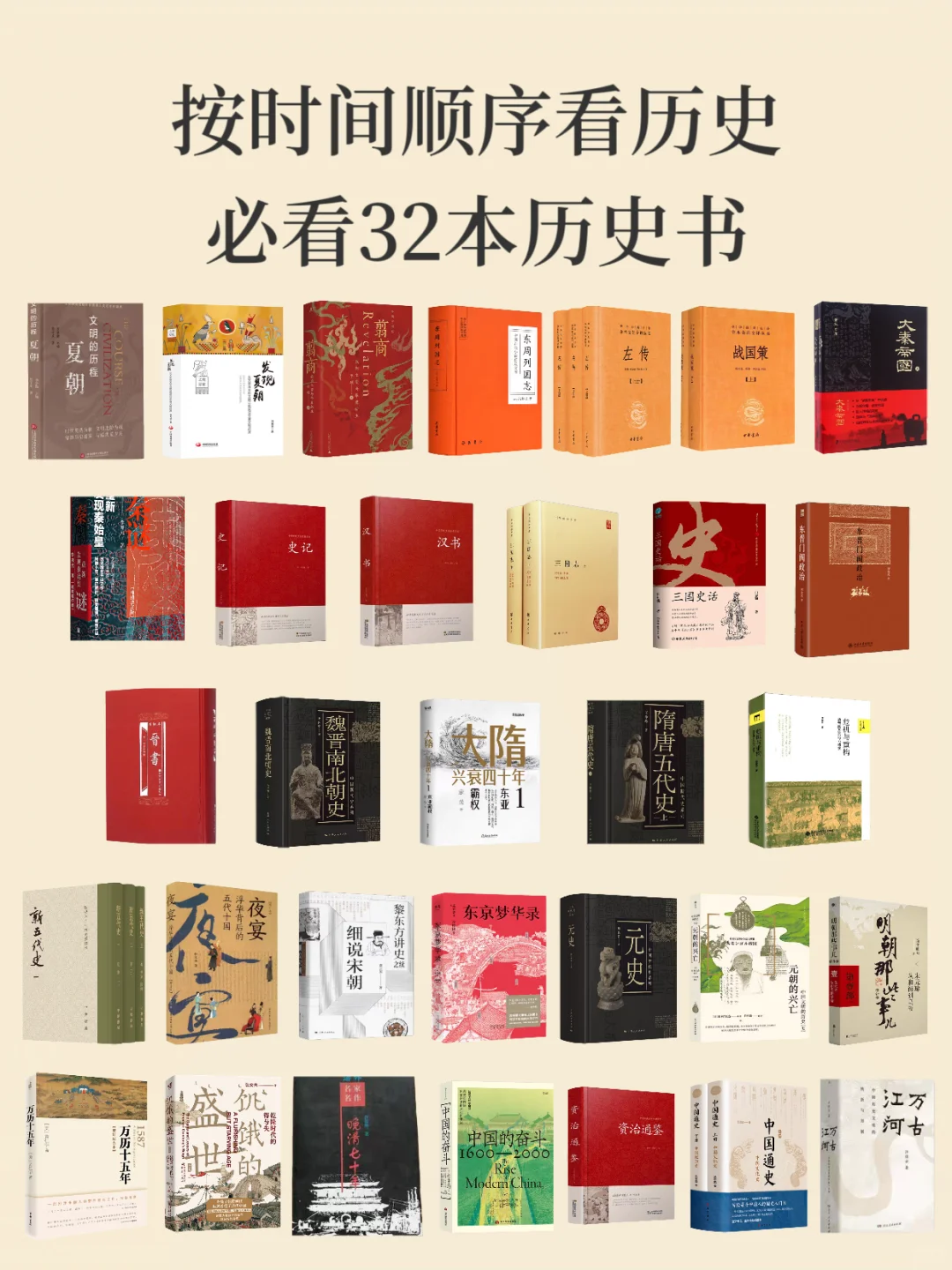 按时间顺序必看的32本历史书｜书单分享。