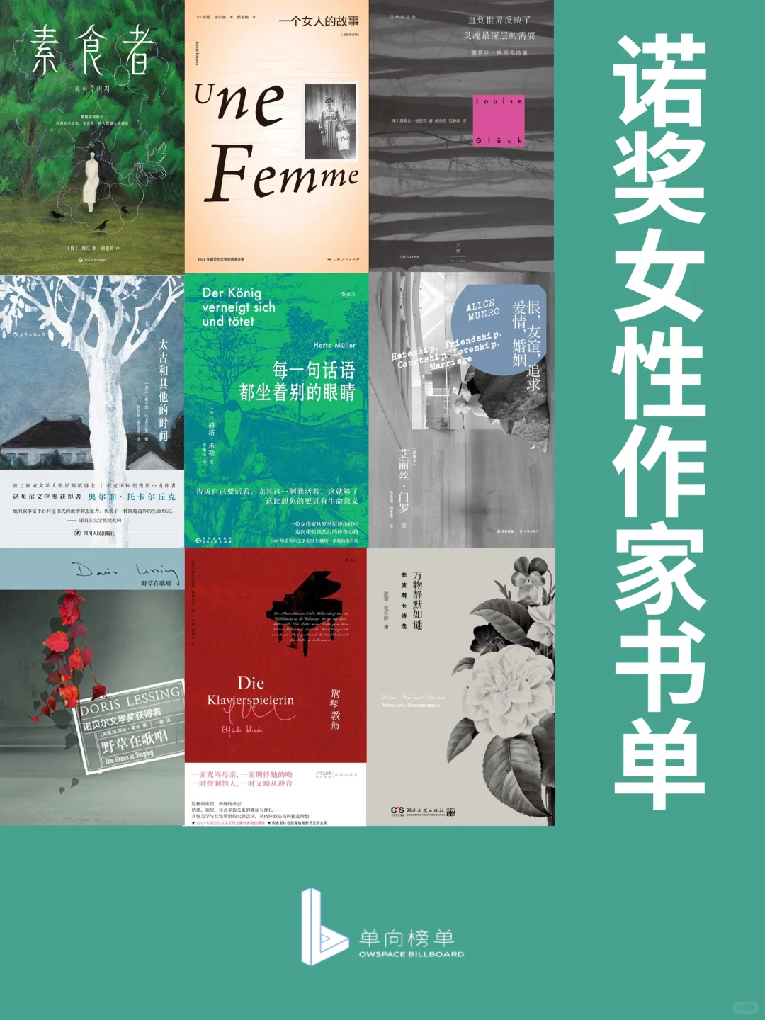 📚历届诺贝尔文学奖获奖女性作家书单（一）