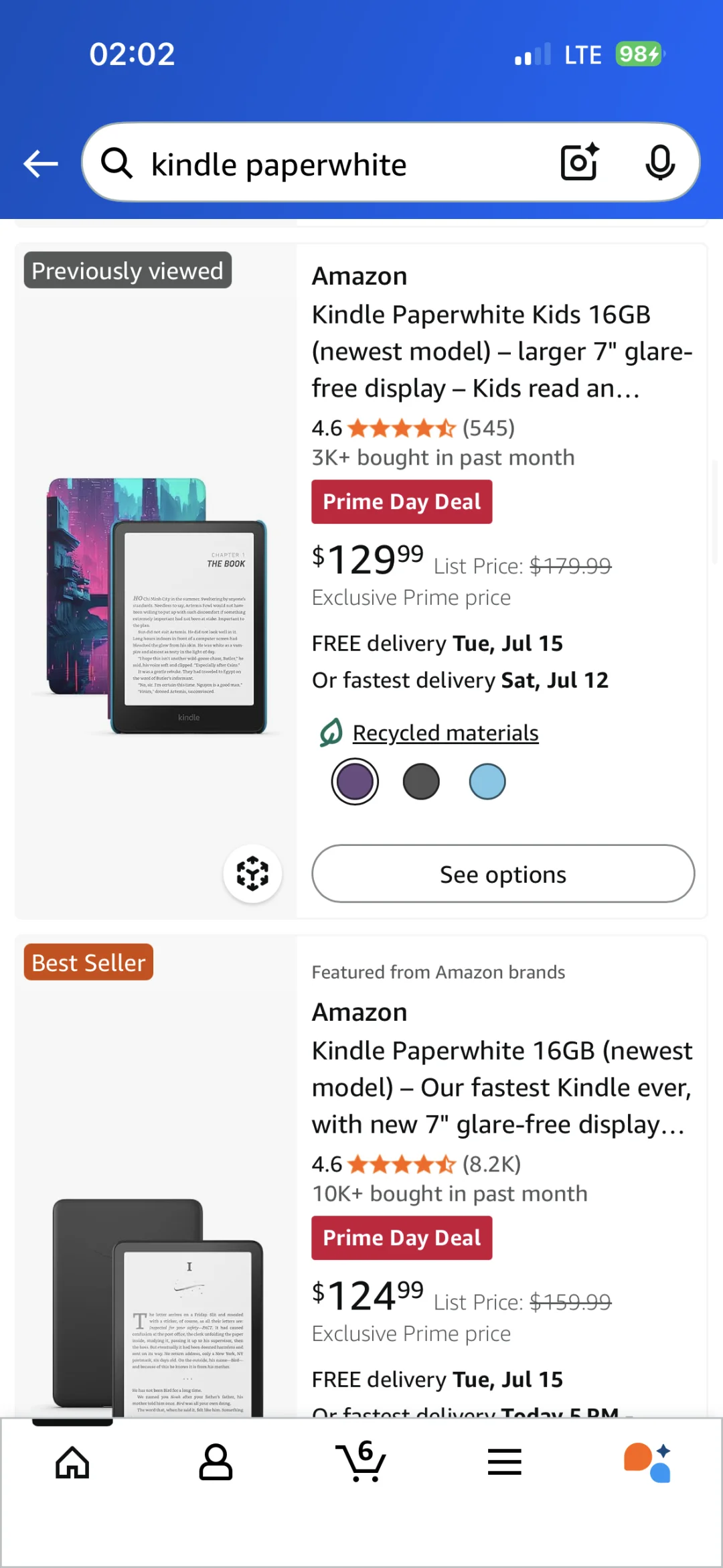 Amazon Prime Day Kindle