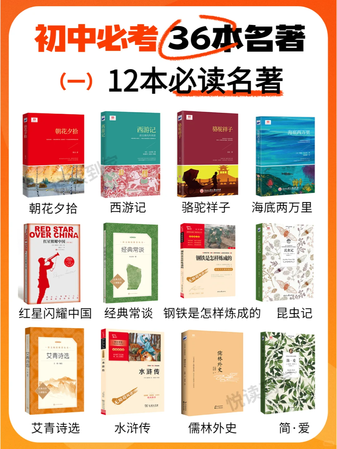 新学期开学，小升初语文必考名著书单推荐