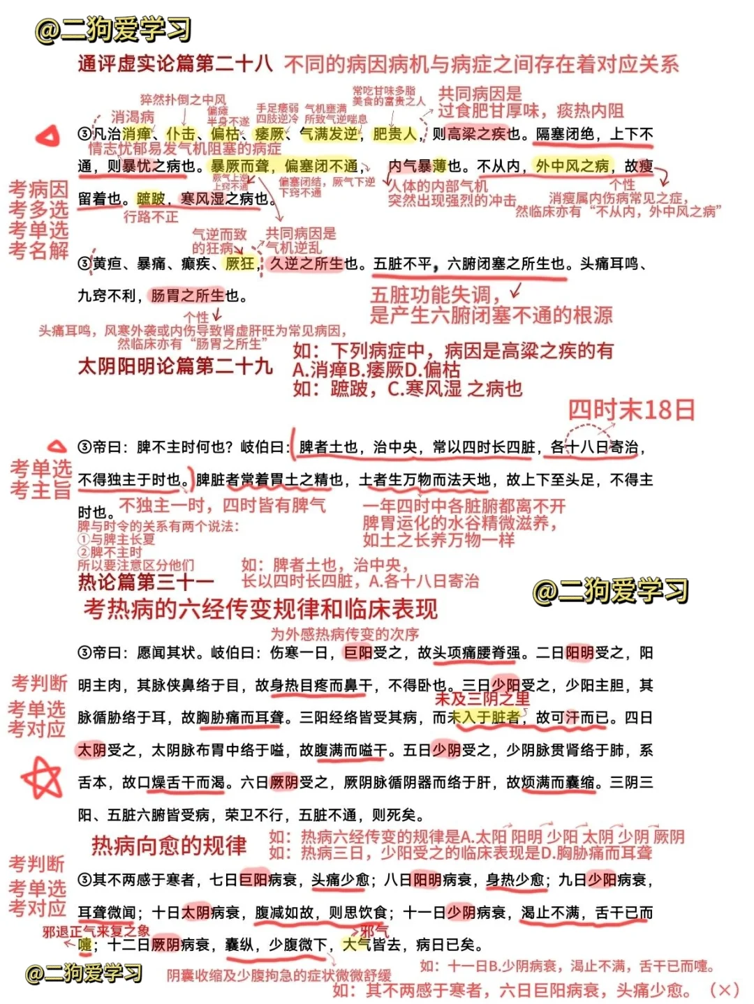 中医经典3⃣️级内经重点笔记完结撒花！