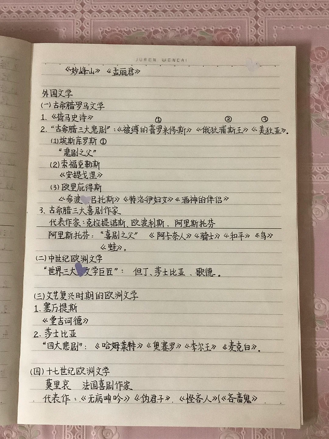 📓中外文学笔记（一）