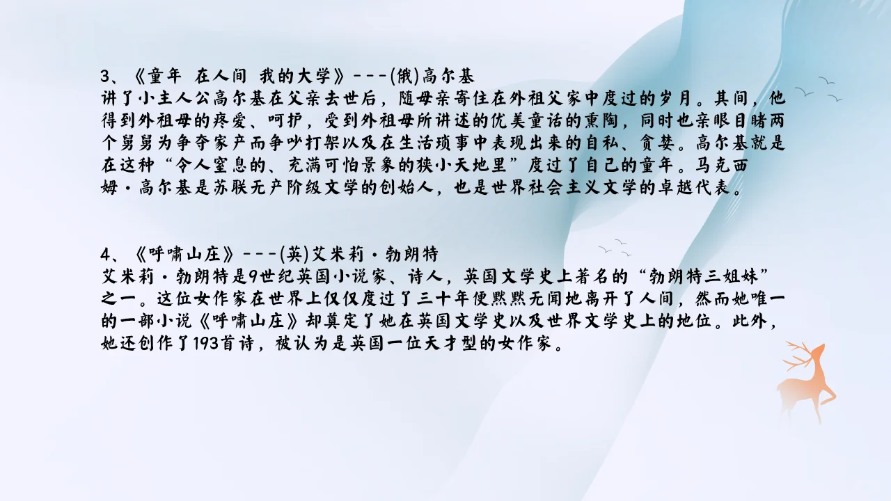 公基常识积累【世界十大名著】