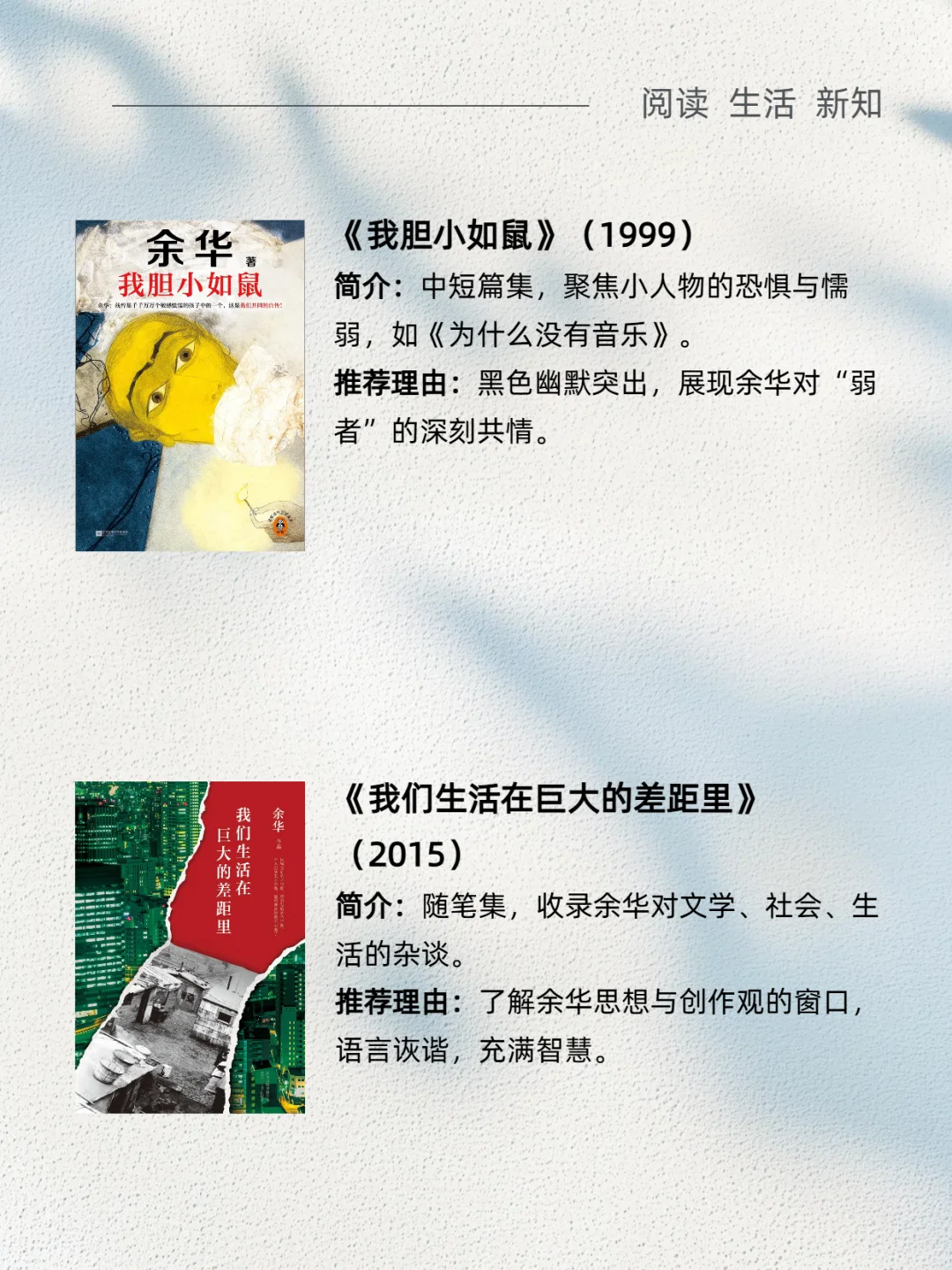📖 余华必读10本经典作品，你读过哪本？