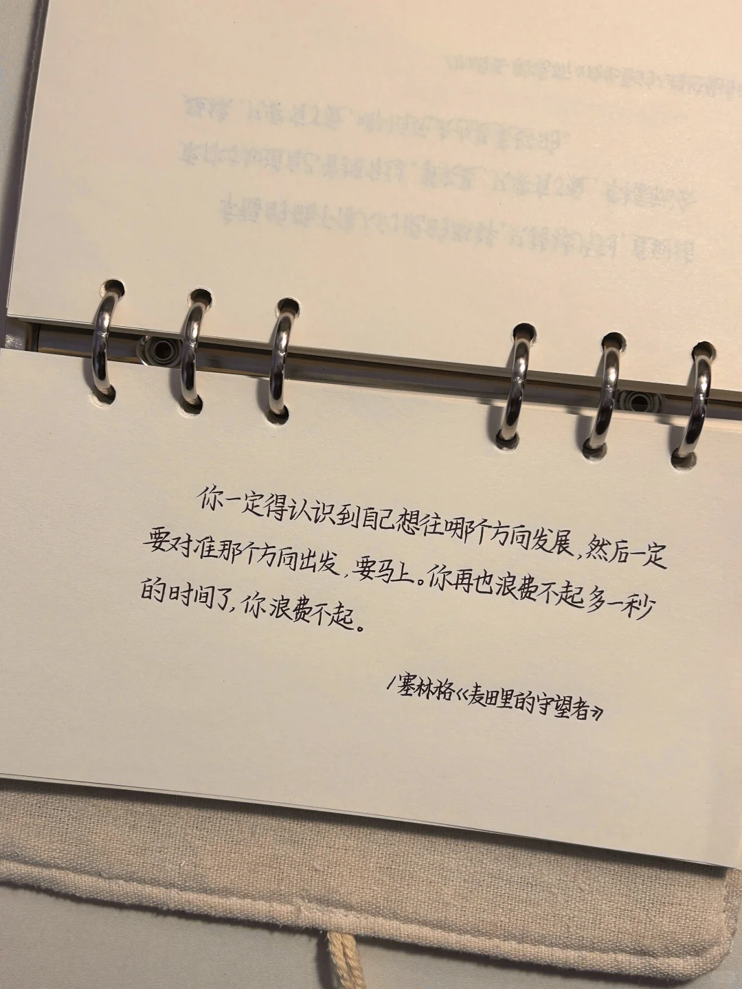 《麦田里的守望者》很喜欢的一段话：