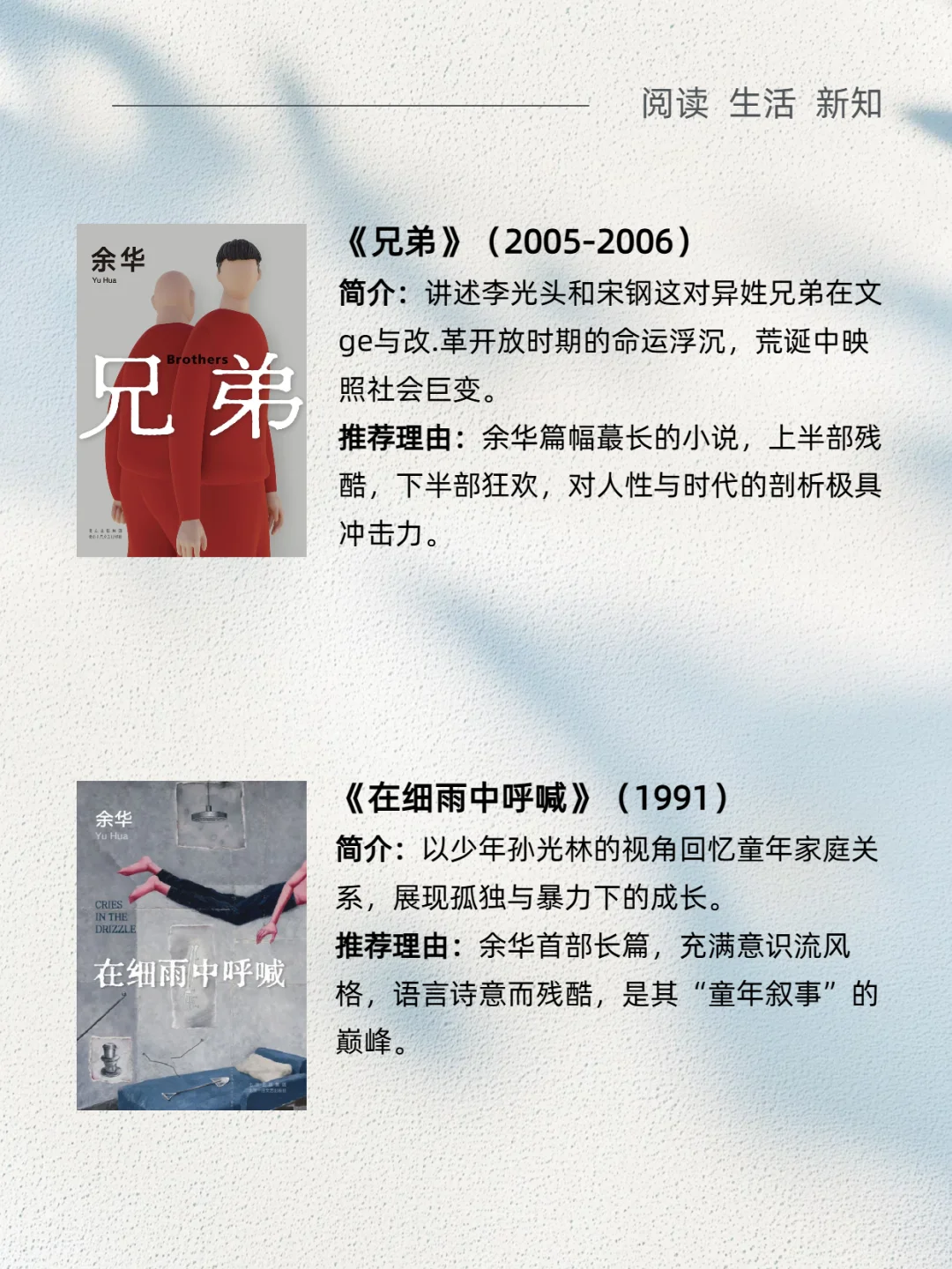 📖 余华必读10本经典作品，你读过哪本？