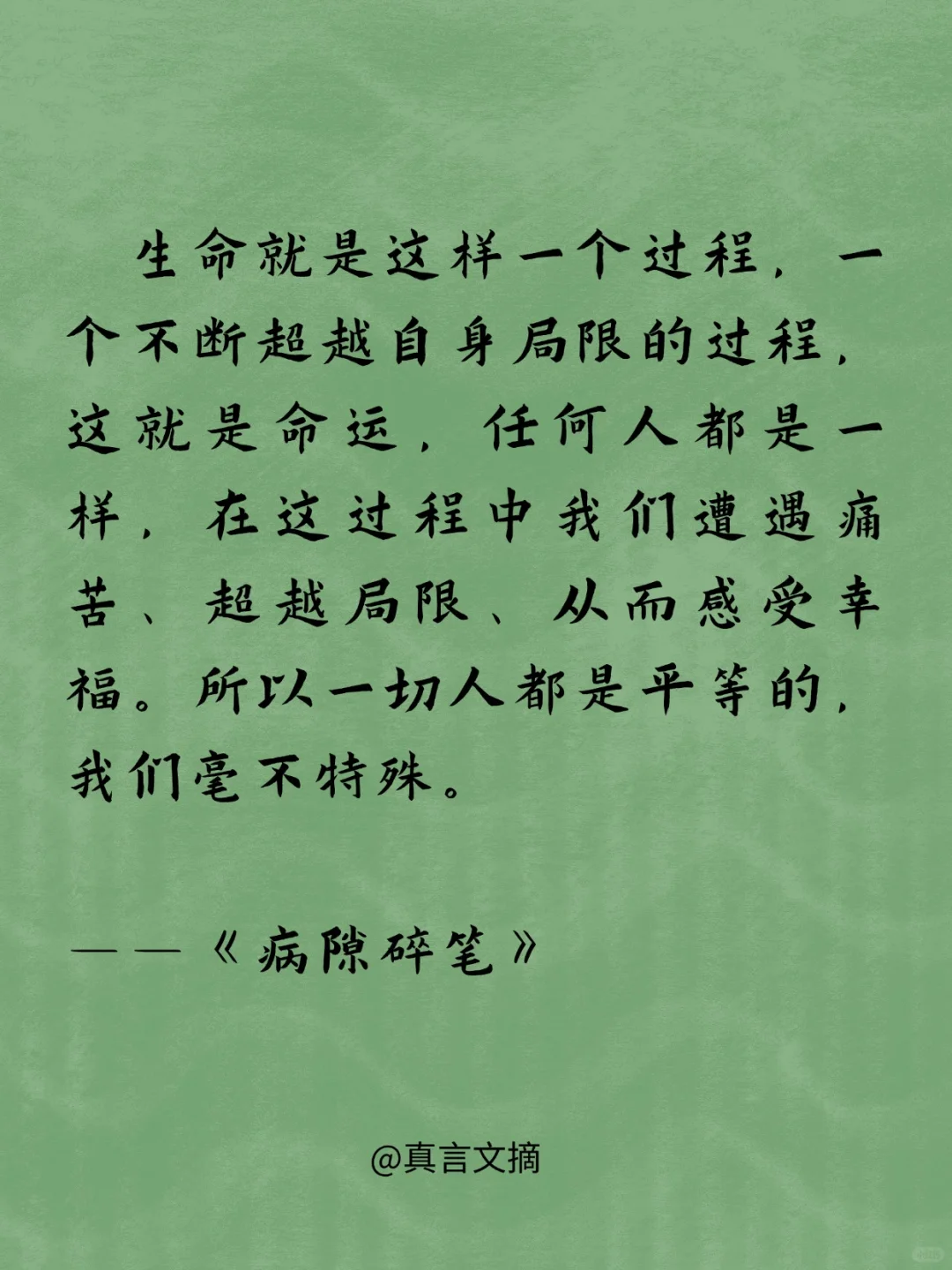 一起来感受史铁生的顶级文笔