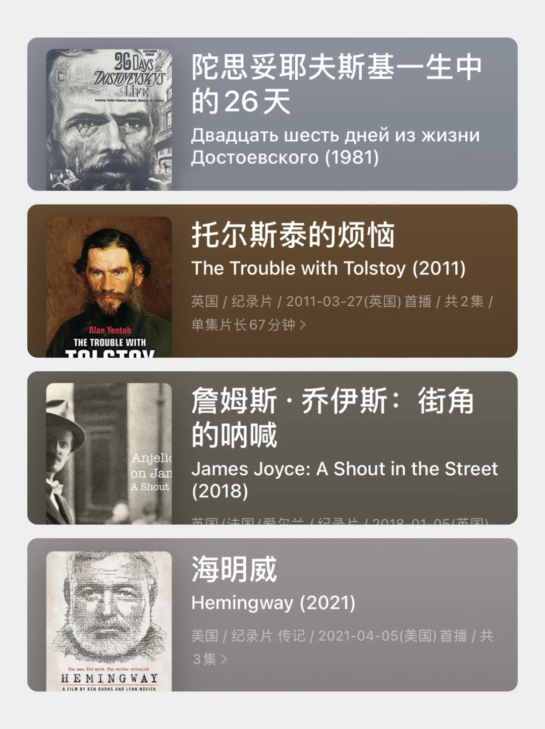 文学爱好者必看，28部作家纪录片